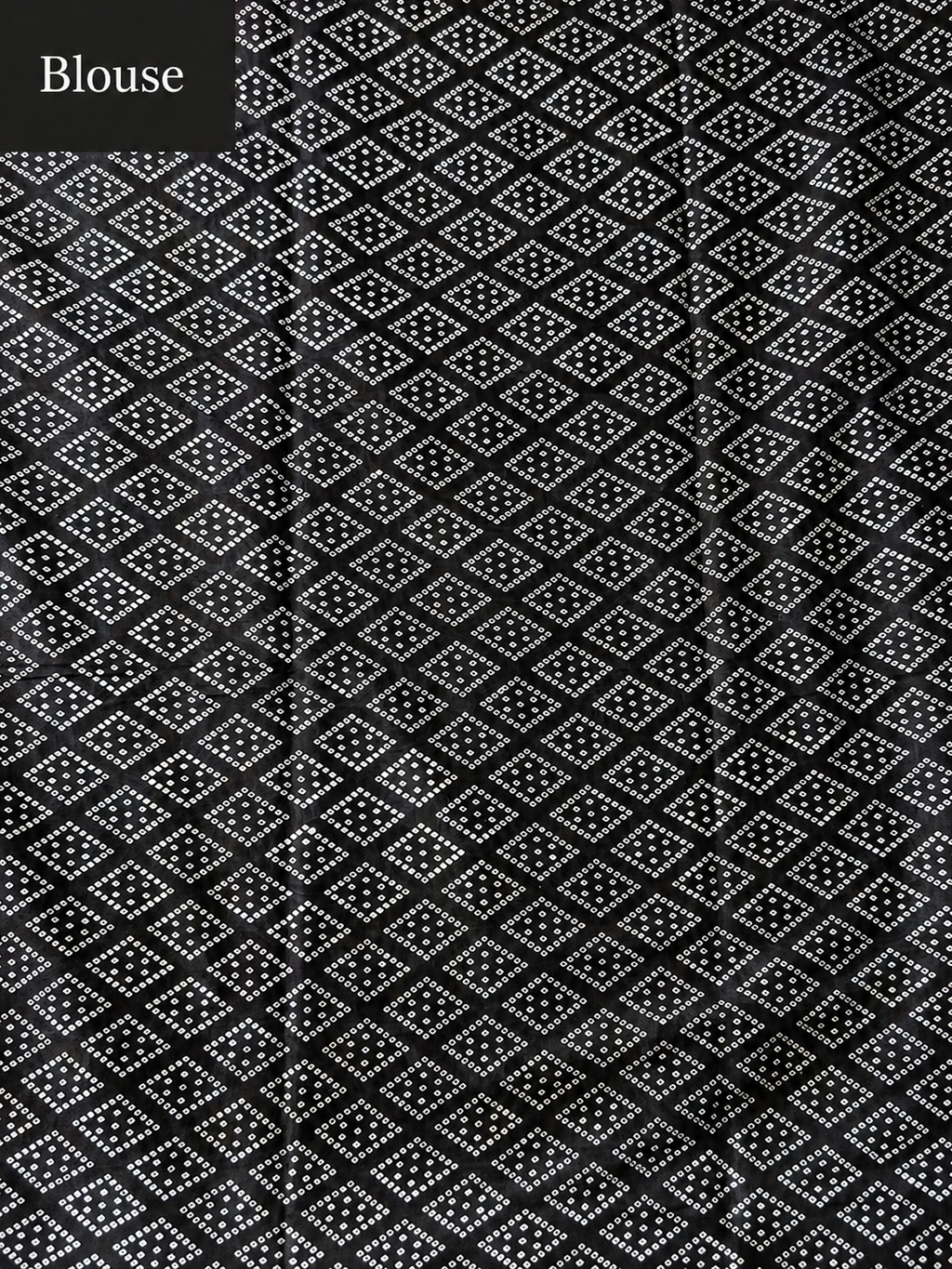 Blue and Black Folk Art Mul Cotton Saree