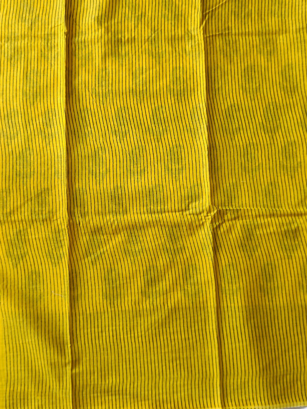 Yellow & Black Handblock Printed Mul Cotton Saree