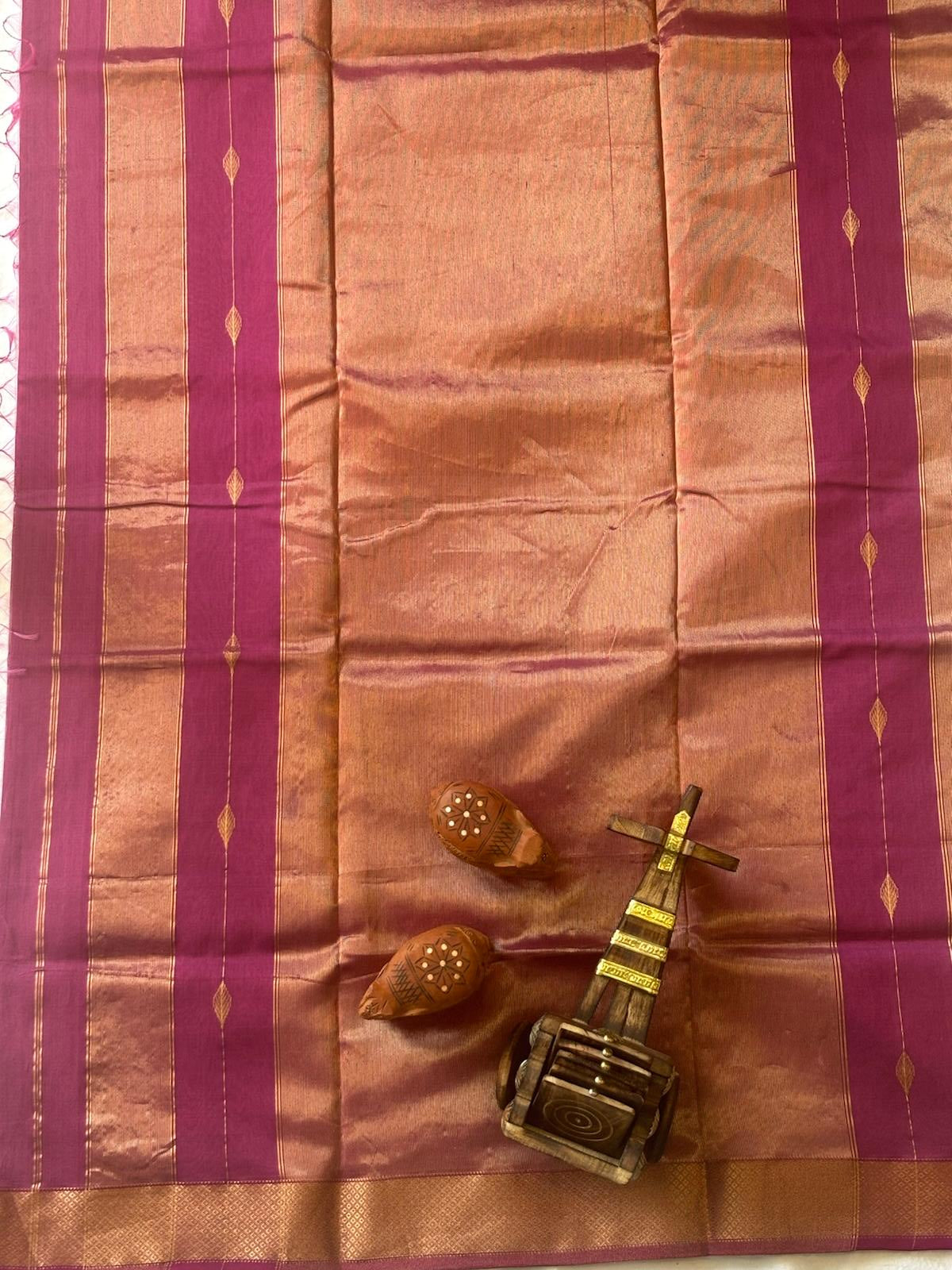 Rani Pink Maheshwari Silk Cotton Saree