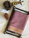 Pastel Purple Maheshwari Silk Cotton Saree