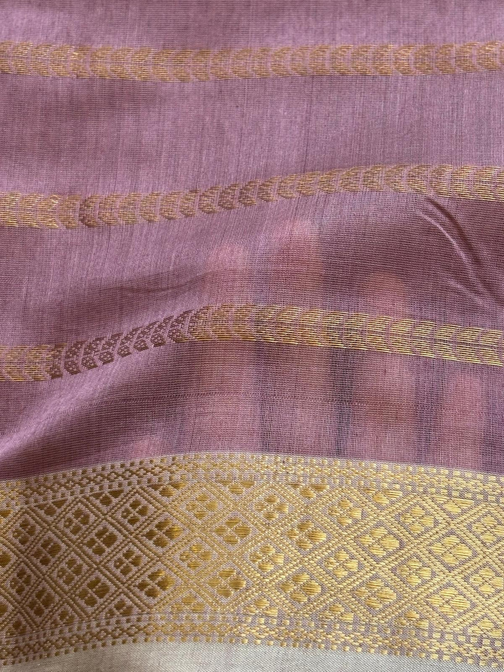 Pastel Purple Maheshwari Silk Cotton Saree